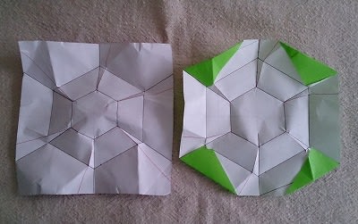 折り紙で六角形の花紋小鉢 筒型折り容器 立体花紋折り を折ってみました 日だまりのエクセルと蝉しぐれ