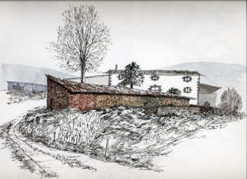 油絵スペインの田舎風景 油絵スペインの田舎風景