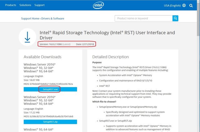 Intel Rapid Storage Technology Intel Rst のバージョンアップをしようと思いますが 苦戦中 私のpc自作部屋