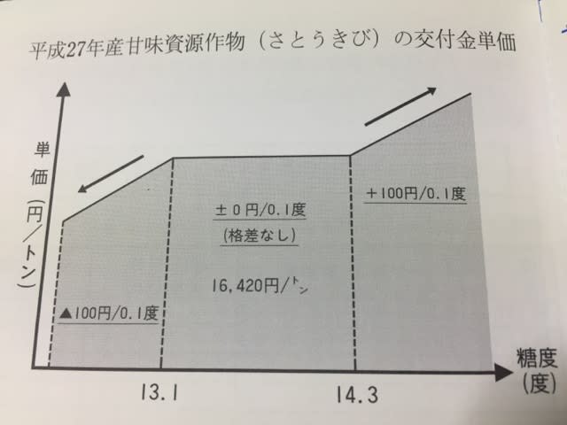 さとうきび糖度と交付金の関係 糖度 さとうきび価格 血糖値 おきのえらぶ島 なんでも情報