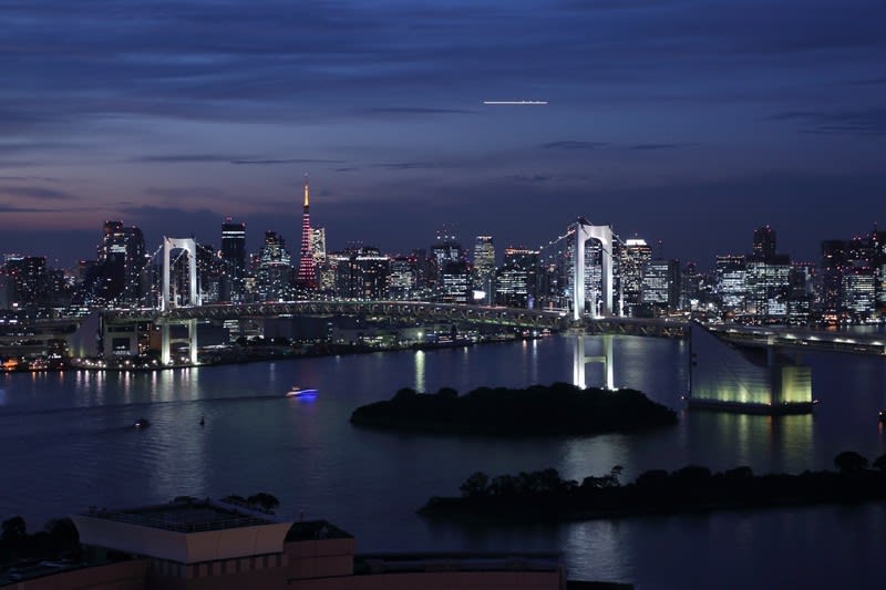 過去の画像から 東京 お台場の夜景 東京湾とレインボーブリッジ 東京