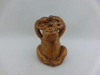 猿の置物 - 陶芸同好会 山の田窯