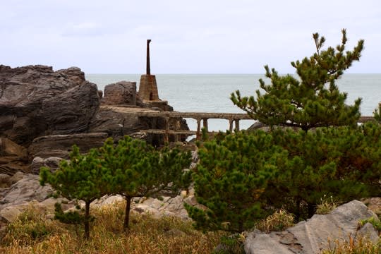神津島・名組湾の鉱石運搬軌道