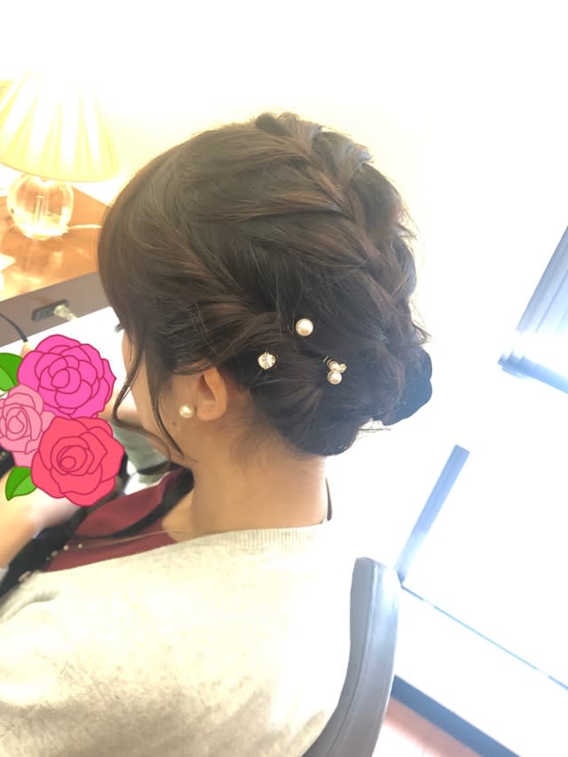 編み込み まとめ髪 アップ ☆Leopard Hair Style blog☆ 千葉みなとにある女性スタッフのみの美容室レオパード