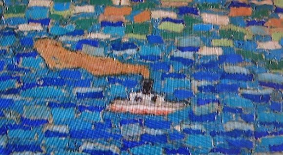 山下清画伯の『波の遠近法』による貼り絵 セザンヌのサントビクトワール山に必要なのはこれなのでは - 自宅からワイナリーまで電車を通す/ヴィラデ