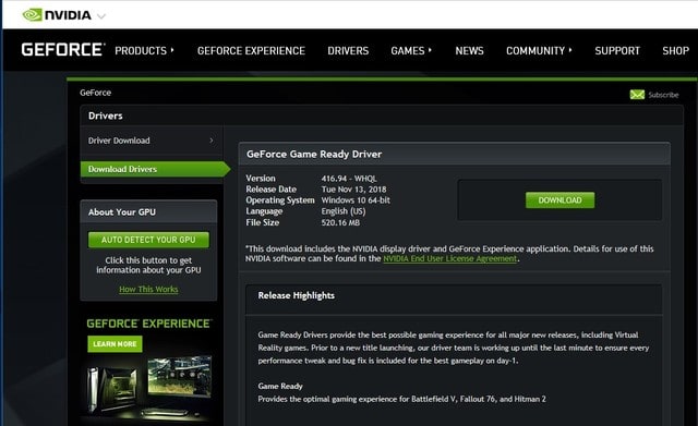 geforce game ready driver download geforce game ready driver download