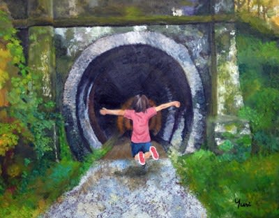 油絵 絵画 【黄金のトンネル】