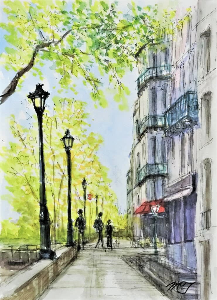 パリの街角（模写） 絵画 - 絵画/タペストリ