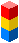 赤・黄色・青の立方体が縦に３つ重ねられたイラスト
