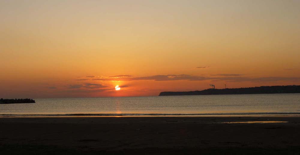 屏風ヶ浦の夕日です