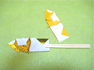 キツネの箸袋おりがみ2 創作折り紙の折り方