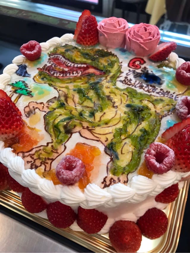 恐竜のイラストケーキ ロレーヌ洋菓子店 Blog