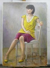 女性モデル 100号油絵人物画 その後 肖像画家の独り言 肖像画の注文制作ならメイプル アーツ