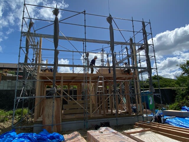 岡山市Nさん邸の上棟の写真です | 岡山で新築一戸建てを建てるならサンブランドハウス