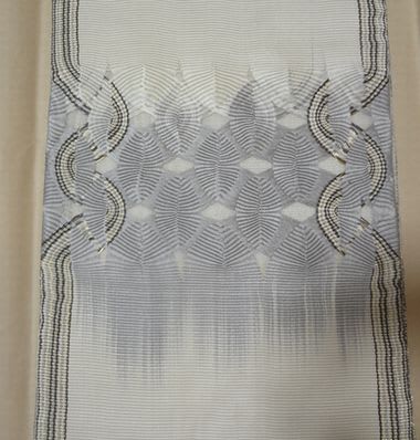 ひなや 正絹 組み織り 袋帯 チャコールグレー ガード加工済 美品 kimonotenyou_5011040