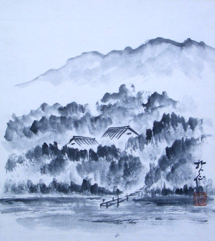 絵画　月明かりの山脈 絵画 月明かりの山脈