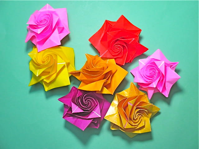 おりがみ かわいいバラ 折り方動画 創作折り紙の折り方