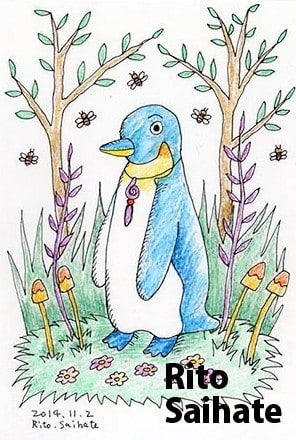 14年1月12日作成ペンギン手描きイラスト さいはてりとのギャラリー