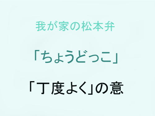 我が家の松本弁　「ちょうどっこ」