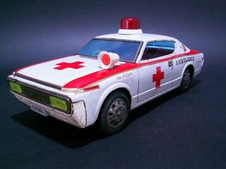 アオシン のトヨペットクラウン救急車 Tin Toy Crown Ambulance - 車の
