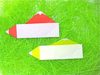 富士山とえんぴつの箸袋おりがみ 創作折り紙の折り方