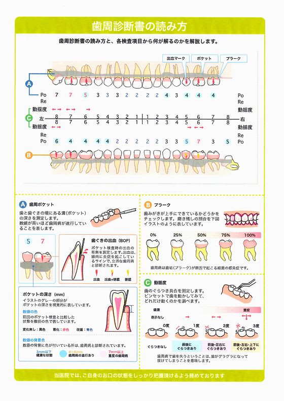 歯周病検査表ならびに診断表 歯歯歯日記