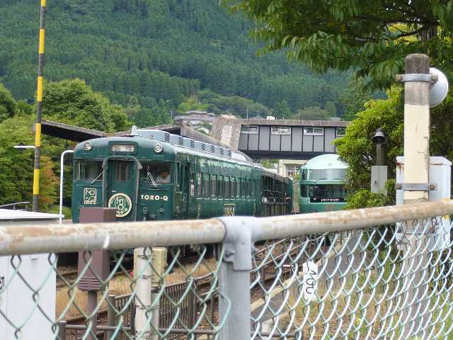 トロＱとゆふいんの森＠由布院駅