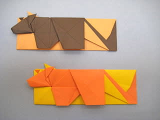 干支 うし の箸袋おりがみ3 創作折り紙の折り方