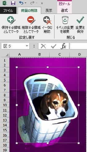 背景の削除予定部分の自動選択No.3