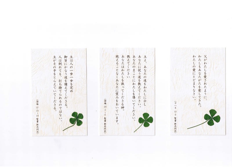 新商品 四葉のクローバーみことばカード Aletta Paolo