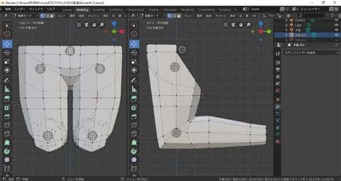 やわらか3dcg教室 Blender をやってみる 36回 Chapter2ローポリキャラのモデリング Step02 02 その4 リターンプラ モデリング