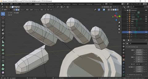 やわらか3dcg教室 Blender をやってみる 125回 Chapter3ハイポリキャラのモデリング Step02 03 その2 リターンプラモデリング