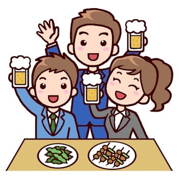 忘年会 新年会1 季節 行事 リニュアル みさきのイラスト素材