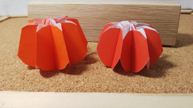 折り紙 ペーパークラフト かぼちゃ 立体 約1枚紙 ハロウィンにちなんで Papercraft Pumpkin Solid For Halloween ペーパークラフト 折り紙技術 アマチュア 人生の素人 折師 の記録 ゲームネタプレイ