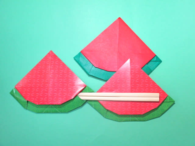 スイカの箸袋おりがみ 折り方動画 創作折り紙の折り方
