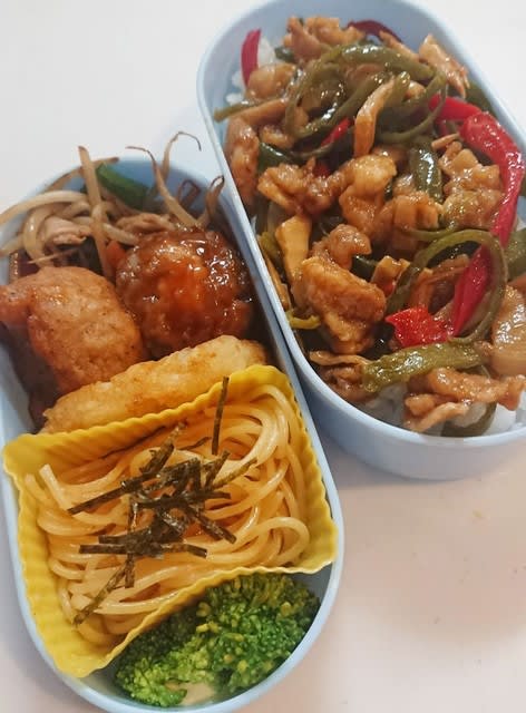 青椒肉絲丼弁当