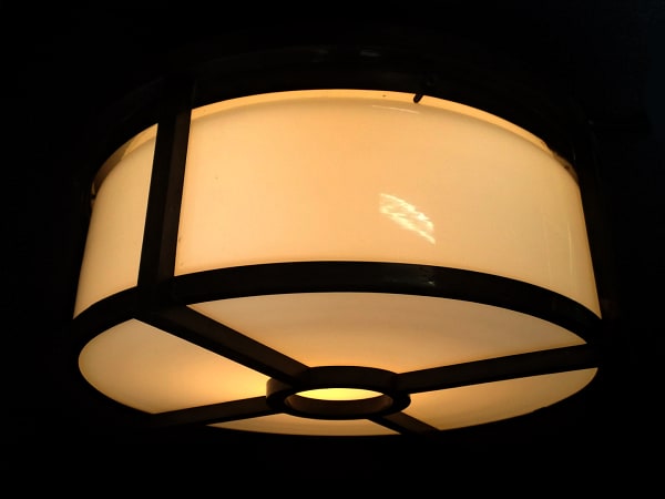 昭和レトロ 天井照明 - ＩＳＧＫ アンティーク 古い照明器具 乳白硝子 