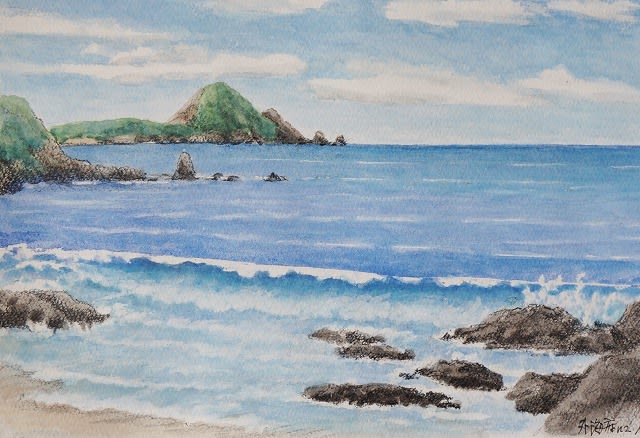 暑い夏ー海の絵 ヒロシマの絵 かしょうの絵と雑記