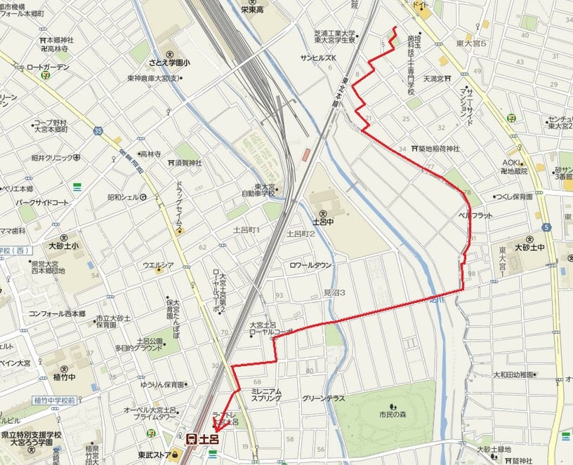 東大宮稲荷公園から土呂駅まで 咲いた万歩 東大宮稲荷公園から土呂駅まで 咲いた万歩