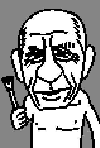 パブロ ピカソ 低解像度風似顔絵 お絵描き日記 イラストレーター照井正邦