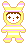 黄色の縞模様のうさぎの着ぐるみを着た女の子のイラスト