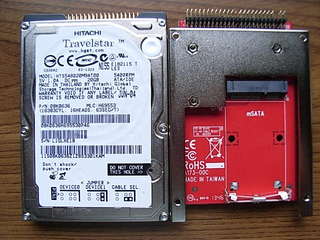 mSATA SSD IDE変換アダプターと2.5インチハードディスクHDDとの比較