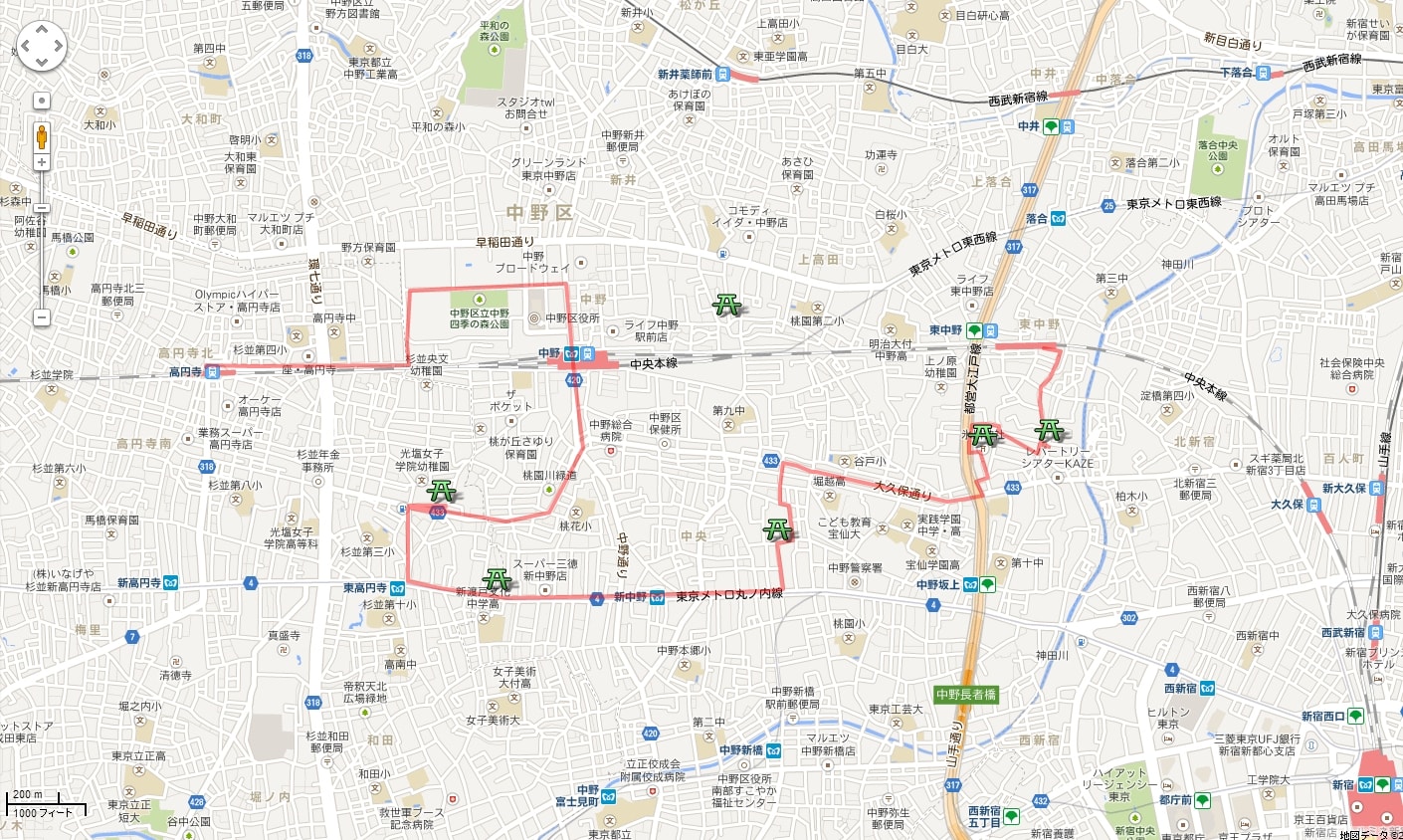 東中野駅から高円寺駅までの散歩ルート 都内散歩 散歩と写真
