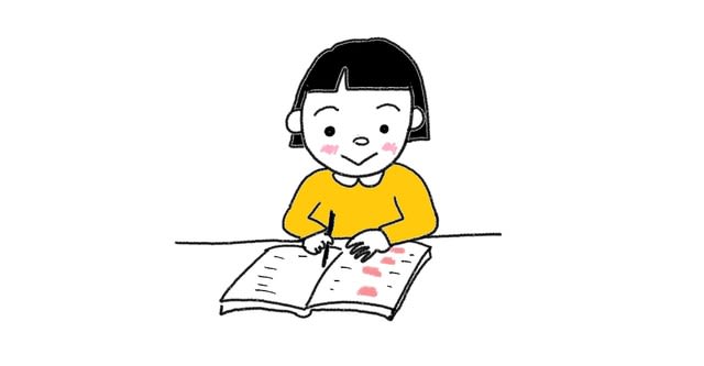 4課 今日 勉強します 毎日 勉強します スーザンの日本語教育 手描きイラスト