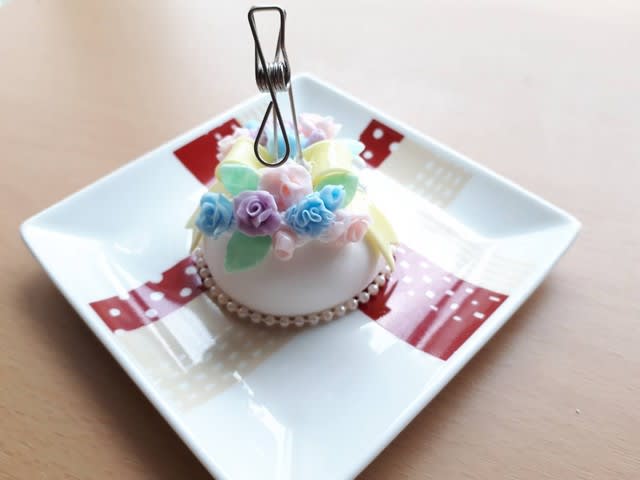 フェイクスイーツ フラワードームケーキのメモスタンド Chouchouのきままな生活とハンドメイド