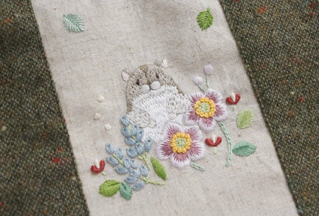 ハムスターの刺繍ミニバッグ 双子でほっこり刺繍の布物制作記 Chicchi