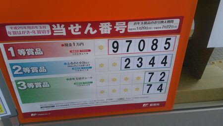 お年玉つき年賀状の当選番号は？2014 - ☆★海の街のお花屋さん ...