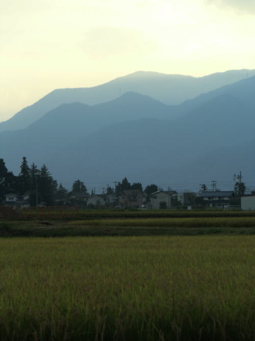 安曇野の夕景