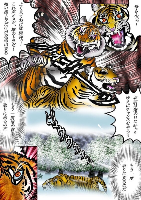 300章 これが雄の虎だ 強い雄トラだけが交尾できる 鷹戦士学園 Japanese Manga 当ブログはリンクフリーの格闘漫画です