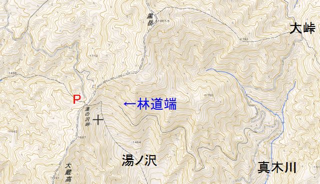 湯ノ沢峠付近地図